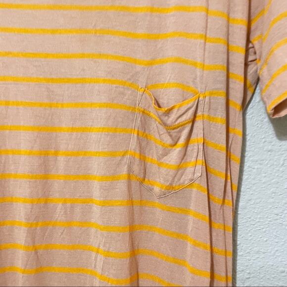 ALC Orange Striped Tee Shirt Dress Womens S Short Sleeve Casual Beachy Quiet Lux - Picture 5 of 11